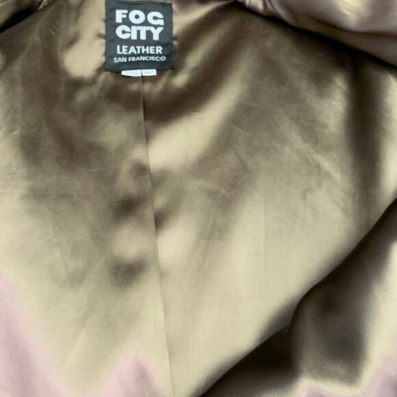 FOG CITY Size 42 Brown Leather Bomber Jacket - Picture 11 of 13